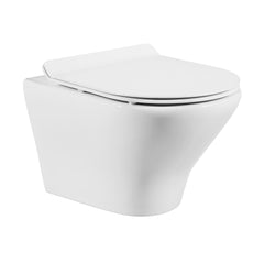 Swiss Madison Monaco Wall-Hung Toilet Bundle 0.8/1.6 GPF Dual Flush in Glossy White with White Flush Plate - SM-WT1001GW