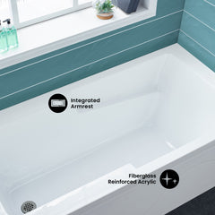 Swiss Madison Ivy 60" X 30" Left-Hand Drain Alcove Bathtub with Apron - SM-AB545 - The Home Selection