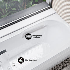 Swiss Madison Concorde 60 in. x 32 in. Acrylic Glossy White, Alcove, Integral, Left-Hand Drain, Apron Bathtub - SM-AB561 - The Home Selection