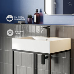 Swiss Madison Pierre 24 Single, Freestanding, Open Shelf, Metal Frame Bathroom Vanity - SM-BV71 - The Home Selection