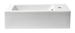 Alfi White 20  Small Rectangular Wall Mounted Ceramic Sink with Faucet Hole - ABC116