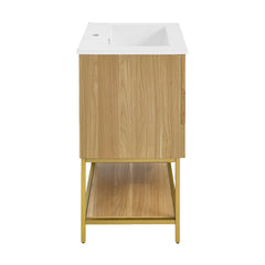 Swiss Madison Carre 24" Freestanding Bathroom Vanity in Golden Oak with Sink Top - SM-BV380 - The Home Selection