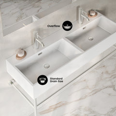 Swiss Madison Claire 48" Double Basin Console Sink with Glossy Legs - SM-CS1901