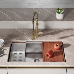 Swiss Madison Rivage 32 x 19 Single Basin Undermount Kitchen Workstation Sink - SM-KU749 - The Home Selection