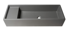 Alfi 39  Grey Matte Above Mount Fireclay Bathroom Trough Sink - AB39TRGM