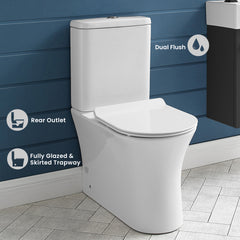 Swiss Madison Calice Two-Piece Elongated Rear Outlet Toilet Dual-Flush 0.8/1.28 gpf - SM-2T120 - The Home Selection