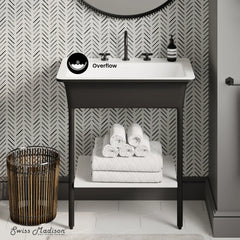 Swiss Madison Ivy 32" Solid Surface Console Sink in Matte Black - SM-CS830MB