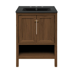 Swiss Madison Chateau 24" Freestanding Bathroom Vanity with Black 3-Hole Widespread Sink Top - SM-BV0601