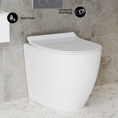 Swiss Madison St. Tropez Back to Wall Concealed Tank Toilet Bowl Bundle in Glossy White - SM-WK514-01C