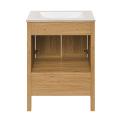 Swiss Madison Chateau 24" Freestanding Bathroom Vanity in Golden Oak with 3-Hole Centerset Sink Top - SM-BV240-3