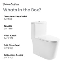 Swiss Madison Dreux High Efficiency One-Piece Elongated Toilet with 0.8 GPF Water Saving Patented Technology - SM-1T180 - The Home Selection