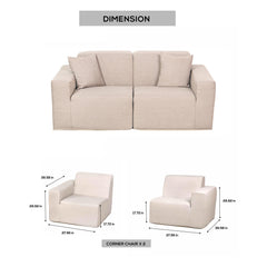 Deko Living 2 Place Seating Outdoor Compressed Foam Sectional Sofas - The Home Selection