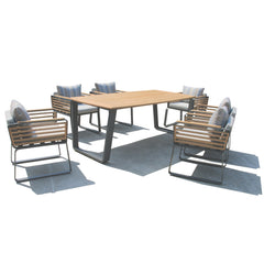 Deko Living 24" Palazzolo Outdoor Teak Dining Chairs and Table Set - COP30701 - The Home Selection