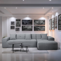 Deko Living 3-Piece Compressed Foam Sectional Sofa Lounger & Table Set - CIF50 - The Home Selection