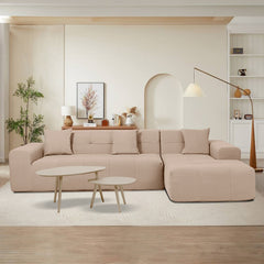 Deko Living 3-Piece Compressed Foam Sectional Sofa Lounger & Table Set - CIF50 - The Home Selection