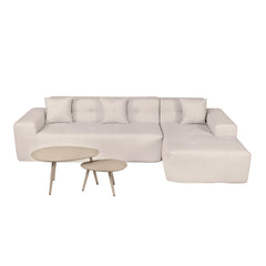 Deko Living 3-Piece Compressed Foam Sectional Sofa Lounger & Table Set - CIF50 - The Home Selection