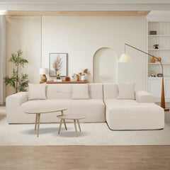 Deko Living 3-Piece Compressed Foam Sectional Sofa Lounger & Table Set - CIF50 - The Home Selection