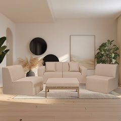 Deko Living 4 Place Seating Compressed Foam Sectional Sofa and Ottoman Set - CIF50 - The Home Selection