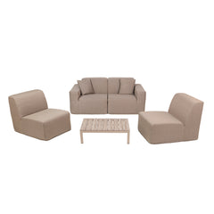 Deko Living 4 Place Seating Compressed Foam Sectional Sofa and Ottoman Set - CIF50 - The Home Selection