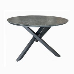 Deko Living 4 Place Seating Grey Outdoor Aluminum Round Patio Dining Table and Stackable Chairs Set - COP30704 - The Home Selection