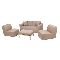 Deko Living 4 Place Seating Outdoor Compressed Foam Sectional Sofas and Ottoman Set - The Home Selection