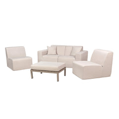 Deko Living 4 Place Seating Outdoor Compressed Foam Sectional Sofas and Ottoman Set - The Home Selection