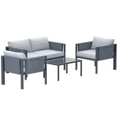 Deko Living 4 Place Seating Outdoor Gray Sofa and Table Set - COP30014 - The Home Selection