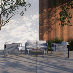Deko Living 4 Place Seating Outdoor Gray Sofa and Table Set - COP30014 - The Home Selection