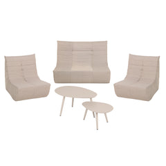 Deko Living 5-Piece Compressed Foam Loveseat, Sofa, Chairs & Table Set - CIF50 - The Home Selection