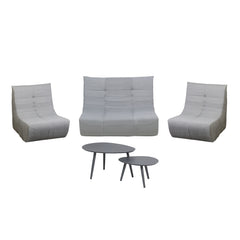 Deko Living 5-Piece Outdoor Compression Foam Loveseat Sofa Chairs and Table Set - The Home Selection