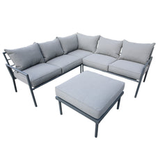 Deko Living 5 Place Seating Outdoor Gray Sofa and Ottoman Set - COP30015 - The Home Selection