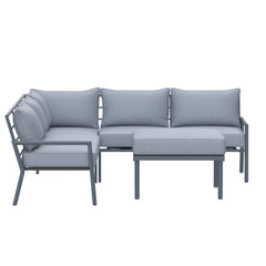 Deko Living 5 Place Seating Outdoor Gray Sofa and Ottoman Set - COP30015 - The Home Selection