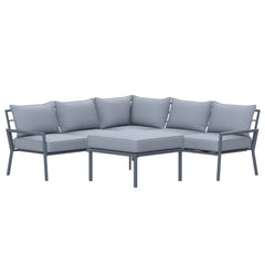 Deko Living 5 Place Seating Outdoor Gray Sofa and Ottoman Set - COP30015 - The Home Selection