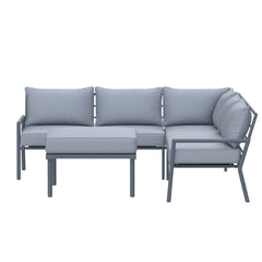 Deko Living 5 Place Seating Outdoor Gray Sofa and Ottoman Set - COP30015 - The Home Selection