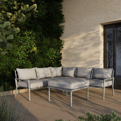 Deko Living 5 Place Seating Outdoor Gray Sofa and Ottoman Set - COP30015 - The Home Selection