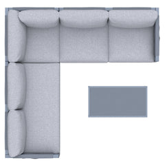 Deko Living 5 Place Seating Outdoor Gray Sofa and Table Set - COP30016 - The Home Selection