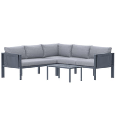 Deko Living 5 Place Seating Outdoor Gray Sofa and Table Set - COP30016 - The Home Selection