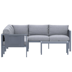 Deko Living 5 Place Seating Outdoor Gray Sofa and Table Set - COP30016 - The Home Selection