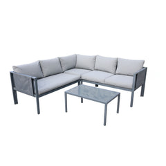 Deko Living 5 Place Seating Outdoor Gray Sofa and Table Set - COP30016 - The Home Selection