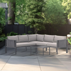 Deko Living 5 Place Seating Outdoor Gray Sofa and Table Set - COP30016 - The Home Selection