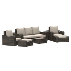 Deko Living 5 Place Seating Outdoor Wicker Sofa and Sofa Chair Set with Table - COP30 - The Home Selection