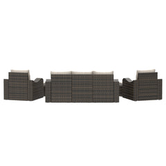 Deko Living 5 Place Seating Outdoor Wicker Sofa and Sofa Chair Set with Table - COP30 - The Home Selection