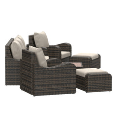 Deko Living 5 Place Seating Outdoor Wicker Sofa and Sofa Chair Set with Table - COP30 - The Home Selection
