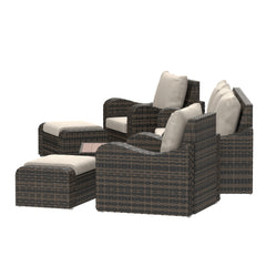 Deko Living 5 Place Seating Outdoor Wicker Sofa and Sofa Chair Set with Table - COP30 - The Home Selection
