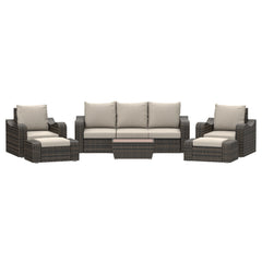 Deko Living 5 Place Seating Outdoor Wicker Sofa and Sofa Chair Set with Table - COP30 - The Home Selection