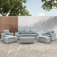 Deko Living 5 Place Seating Outdoor Wicker Sofa and Sofa Chair Set with Table - COP30 - The Home Selection