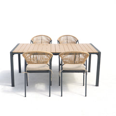 Deko Living 6 Place Seating Yellow Outdoor Patio Dining Chairs and Table Set - COP30703 - The Home Selection