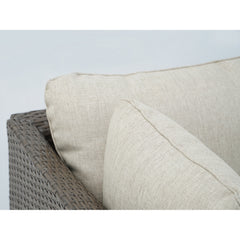 Deko Living 8 Piece Brown Outdoor Sectional Wicker Sofa Chairs and Tables with Interchangable Beige and Red Cushion Covers - COP30011 - The Home Selection