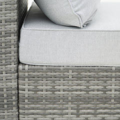 Deko Living 8 Piece Gray Outdoor Sectional Wicker Sofa Chairs and Tables with Interchangable Blue and Gray Cushion Covers - COP30111 - The Home Selection