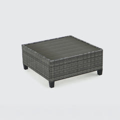 Deko Living 8 Piece Gray Outdoor Sectional Wicker Sofa Chairs and Tables with Interchangable Blue and Gray Cushion Covers - COP30111 - The Home Selection